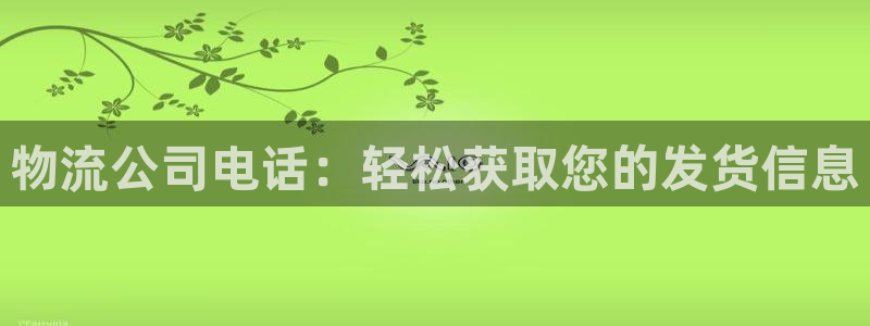28圈娱乐官网网页入口：物流公司电话